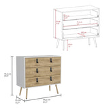 Huna Dresser, Modern 3-Drawer Unit with Handles B200P173204