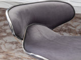 Masaccio Velvet Upholstered Adjustable Swivel Barstool, Set of 2, Gray T2574P164846