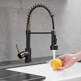 LED Commercial Kitchen Faucet with Pull Down Sprayer, Single Handle Single Lever Kitchen Sink Faucet W1932P171738