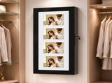 Black MDF Spray Paint, Partial Mirror Wall-mounted 2-Tier Storage Cabinet, 41279187
