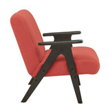 Rella Modern Teddy Sherpa Accent Chair with Espresso Wood Frame T2574P241337