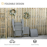 3-Piece Folding Adirondack Chair with Ottoman and Side Table, Outdoor Wooden Fire Pit Chairs w/ W2225142506