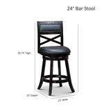 24" Counter Height X-Back Swivel Stool, Cherry Finish, Beige Fabric Seat B04660708
