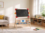 Double-Sided Kids Art Easel, 360&deg Rotating Easel with Magnetic Whiteboard, Chalkboard and Storage 98179748