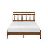 Transitional Design Queen Platform Bed Chestnut Finish Wood Frame Bedroom Furniture 1pc Bed in a Box B011P207872