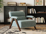 Mid Century Modern Accent Chair with Solid Wood Frame, Upholstered Living Room Chairs with Thick 87187723