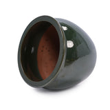 Handmade Dark Green Glazed Ceramic Planter Set of 3, 15/12/9 Inch Diameter, Solid Glossy Finish, for W3273P321543