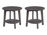 2-Tier Small Round Side Table with Tapered Legs, Curved Transitions for Living Room & Bedroom 45102012