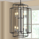 (Same as W1340142525/L1018-C) 8-Lights Lantern Tiered Pendant Light Fixtures, Industrial Farmhouse W1340P206663