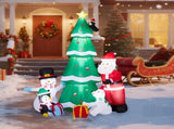 7.4 ft Christmas Inflatable Tree with Santa, Snowman, Penguin, Gifts and 9 Built-in LEDs, Multicolor 74541212