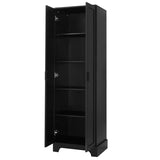 ZNTS Storage Cabinet with Two Doors for Bathroom, Office, Adjustable Shelf, MDF Board, Black N725P181207B