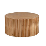 31.5" Retro Fashion Style Cylindrical Coffee Table with Vertical Texture Relief Design,Suitable for W757P183279