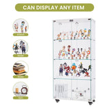 4 Tier Glass Display, Double Door Glass with Two Locks, Floor Standing Storage W1668P241907
