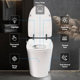 ZNTS Luxury Smart Toilet with Dryer and warm water, Elongated Bidet Toilet with Heated Seat, with Remote 32601165