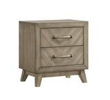 Arena Contemporary 2-Drawer Nightstand, Antique Gray T2574P225174