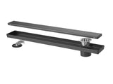 36 Inch Offset Linear Drain with Reversible Flat & Tile Insert Cover, 304 Stainless Steel W2287P480795
