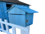 Outdoor Playhouse, Wooden Kids Play House w/Picnic Bench, Half Door, Windows, Mailbox, Fence, W2644P368997