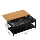 Rectangular double-layer coffee table with hidden storage compartment and fingerprint lock - Living W396P307339