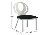 Set of 2 Microfiber and Metal Side Chairs in Silver and Black Finish B016P156808