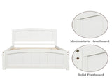 Wood Platform Bed with Headboard,Footboard and Wood Slat Support, White WF190781AAK