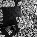 7 Piece Cotton Printed Comforter Set Black Cal King B03597263