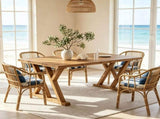 63" Farmhouse Dining Table Wood Kitchen Table for 4 to 6 People 99259488