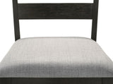 Contemporary Dining Chairs Set of 2 Wheat Charcoal Finish Solid Wood Fabric Cushion Side Chairs B011134741