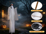 Halloween Hanging Swinging Girl Prop with Light-up Eyes & Scary Sounds, Voice Activated Life Size 64477018