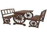4-Person Patio Table and Chairs Wagon Wheel Design for Backyard Family Gathering Outdoor Set 65681571