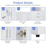 Tall Bathroom Cabinet with Laundry Basket, Large Space Tilt-Out Laundry Hamper and Upper WF323481AAK
