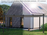 143.1" x 101.4" Retractable Canopy Metal Pergola, Heavy Duty Powder Coated Iron Frame Patio Pergola 55945350