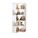 ZNTS FCH 5-layer L-shaped corner display rack particle board 60*60*165cm white 73137996