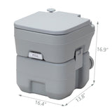 ZNTS Portable Toilet With 5.3 Gallon Waste Tank and Carry Bag, Porta Potty for RV Boat Camping, Gray W2181P148123