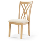 Off-White Dining Chairs Set of 2, Rubberwood Legs with Adjustable Glides, 23"H Chairs, KD Packing, W2896P245771