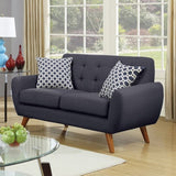 ZNTS 2 Piece Polyfiber Upholstered Sofa and Loveseat Set in Ash Black B01682328