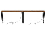 2 Pack 39.4" Narrow Console Sofa Table with Power Outlets and USB Ports, Long 27547211
