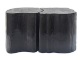 2-in-1 Irregular MGO End Table, Split Design, Small Space Friendly,Indoor Outdoor Use,Black Color N770P284171B