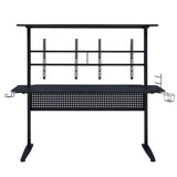 Black Gaming Desk with LED Light B062P209418