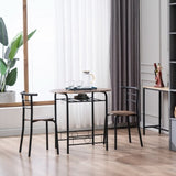 Fire Wood PVC Black Paint Breakfast Table for Couples with Curved Back 37100463