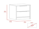 Black Wengue and Pine 2-Drawer Nightstand B06280501