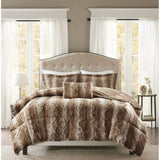 King 4PC Faux Fur Comforter Set B03596922