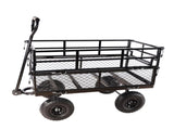 (Black double fence utility cart) Wagon Cart Garden cart trucks make it easier to transport firewood W22784159