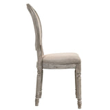 Tan and Salvaged Light Oak Side Chairs B062P182748