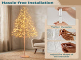 5 ft Christmas Decoration, Pre-Lit Birch Tree with 240 Warm White LED Lights and Flexible Branches, 41497534