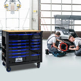 12-Layer Drawer Multi-purpose Tool Car, With Wheels, Wooden Countertops W1102P174872