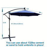10 ft Outdoor Patio Umbrella Solar Powered LED Lighted Sun Shade Market Waterproof 8 Ribs Umbrella W65690319