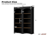 ON-TREND Free Standing 5 Tier Bookshelves, Bookcases Set of 2, Farmhouse Two-Tone Storage Cabinet N721P245734B