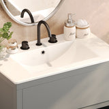 30" Bathroom Vanity Ceramic Sink and 2 Full-Extension Drawers, Freestanding Bathroom Vanity N817P280549G