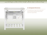 24" Bathroom Vanity with Integrated Ceramic Sink, Bathroom Cabinet with 1 Deep 1 Tip-Out N710P293990K