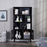 67" Bookcase with Doors, 3-tier Bookshelf, Coffee W96539590